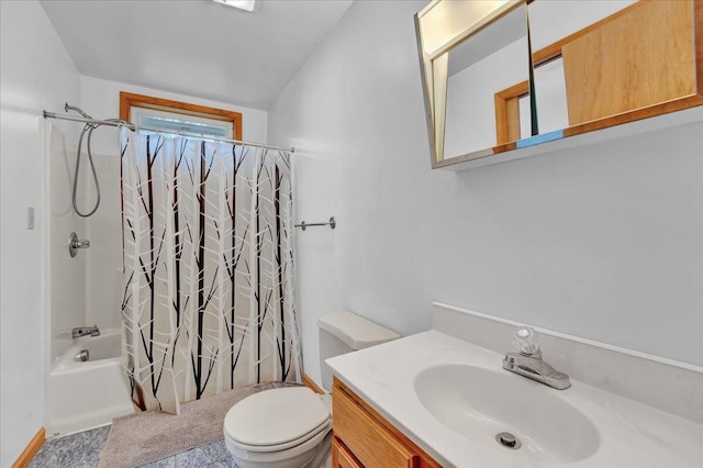 318 N Arrow Dr, Pocono Lake, PA 18347 - bathroom featuring shower / bath combination with curtain and vanity