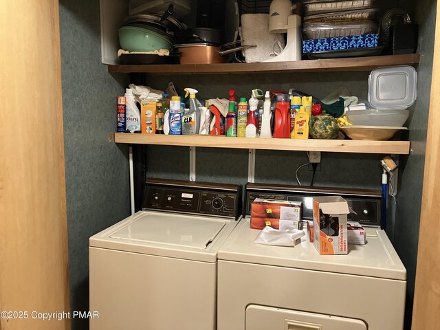 laundry area featuring laundry area and washing machine and dryer