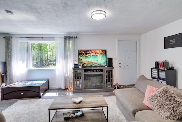 418 Leander Rd, East Stroudsburg, PA 18302 - living area with a textured ceiling and wood finished floors