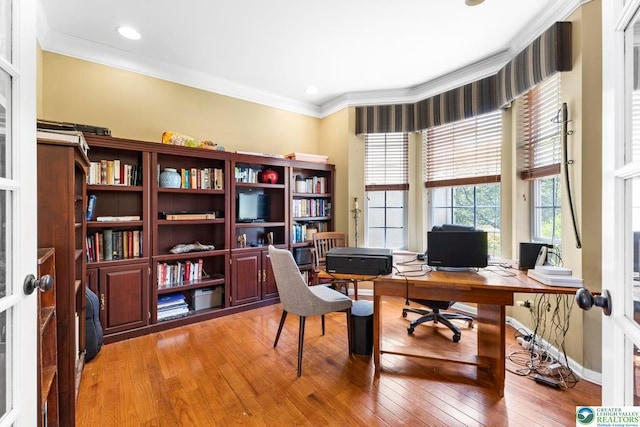 140 Birdie Way, Kunkletown, PA 18058 - office with light wood-style floors, crown molding, and recessed lighting