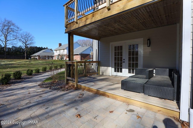 deck featuring french doors