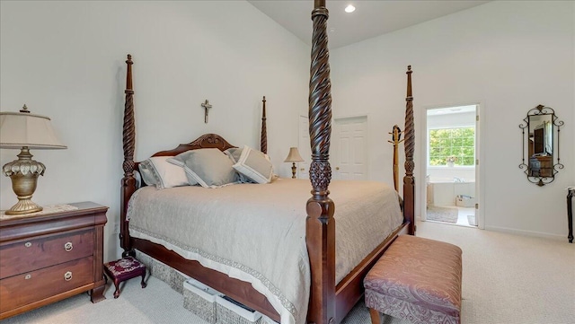 169 Roberts Rd, Starlight, PA 18461 - carpeted bedroom with lofted ceiling and ensuite bath