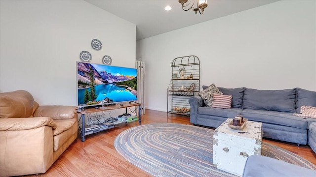 169 Roberts Rd, Starlight, PA 18461 - living area with wood finished floors and lofted ceiling