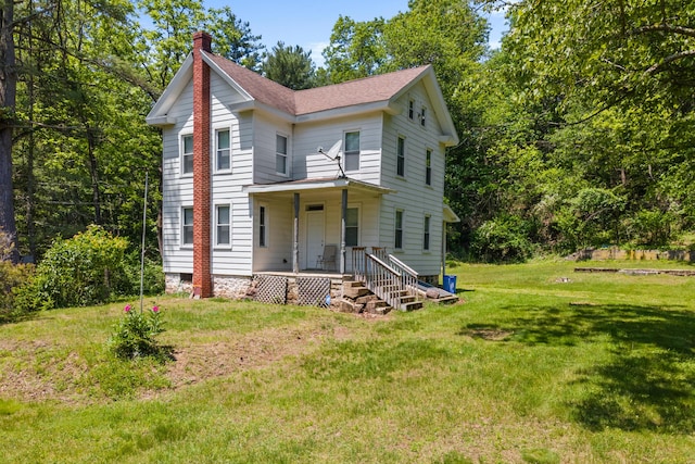 266 Laurel Rd, Lehighton, PA 18235 - view of front facade with a chimney and a front lawn
