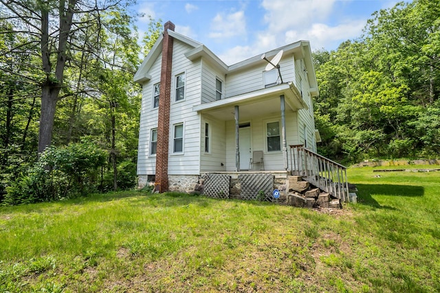 266 Laurel Rd, Lehighton, PA 18235 - view of front of home with a chimney and a front lawn