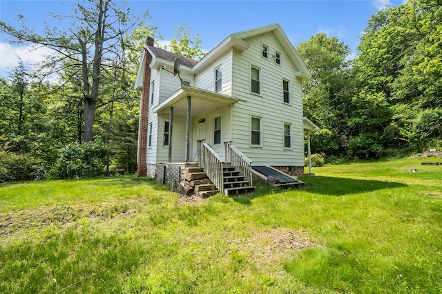 266 Laurel Rd, Lehighton, PA 18235 - back of property with a chimney and a yard