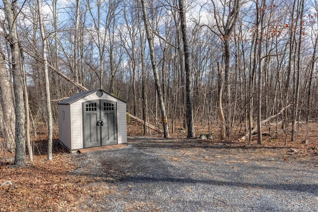 view of shed