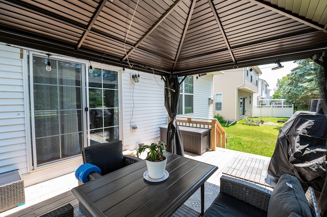 320 Bendelow Ln, Northampton, PA 18067 - deck featuring a lawn, a gazebo, and outdoor dining area