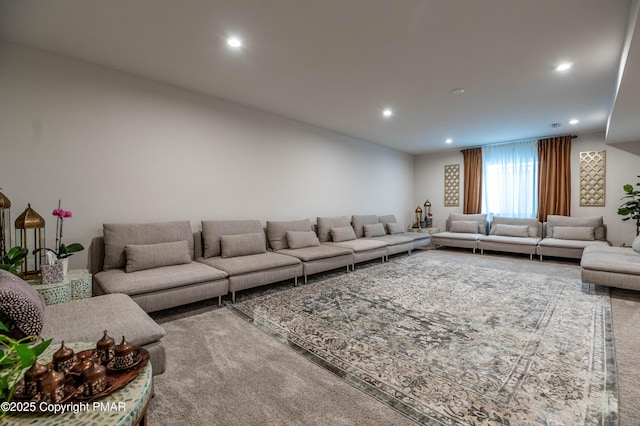 living room with carpet