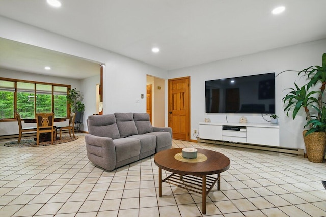3106 Janet St, East Stroudsburg, PA 18301 - living area with recessed lighting and light tile patterned floors