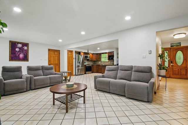 3106 Janet St, East Stroudsburg, PA 18301 - living area with light tile patterned flooring and recessed lighting