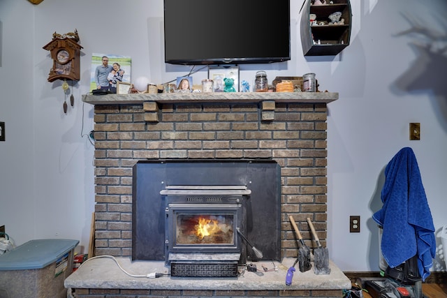 235 Scenic Dr, East Stroudsburg, PA 18302 - detailed view of a brick fireplace