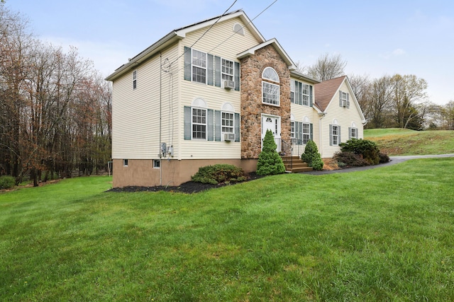 5175 White Birch Dr, Long Pond, PA 18334 - view of front of home featuring a front lawn and stone siding