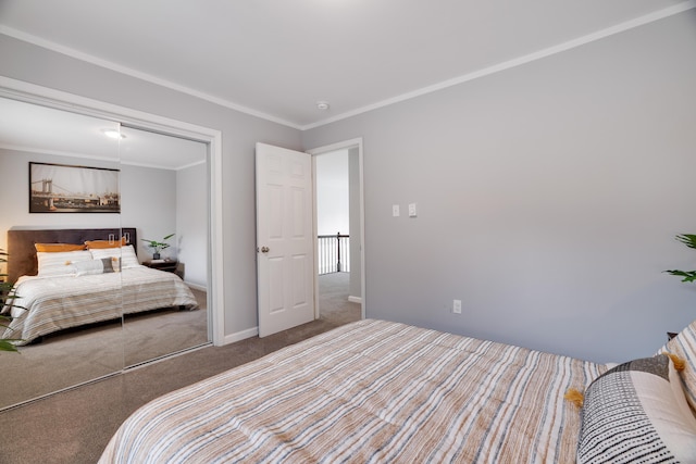 5175 White Birch Dr, Long Pond, PA 18334 - carpeted bedroom with crown molding, a closet, and baseboards
