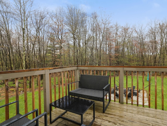 5175 White Birch Dr, Long Pond, PA 18334 - wooden terrace featuring a yard