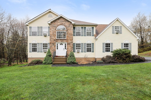 5175 White Birch Dr, Long Pond, PA 18334 - view of front of property with a front yard and stone siding