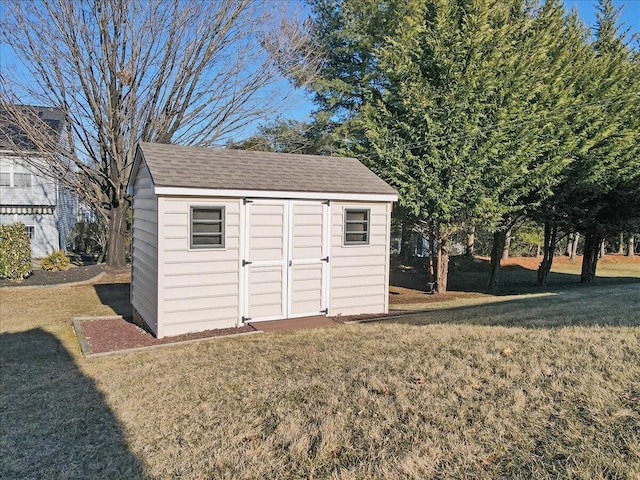 view of shed