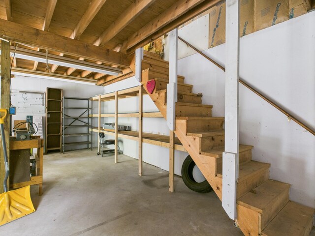114 Oswayo Dr, Pocono Lake, PA 18347 - basement featuring stairway