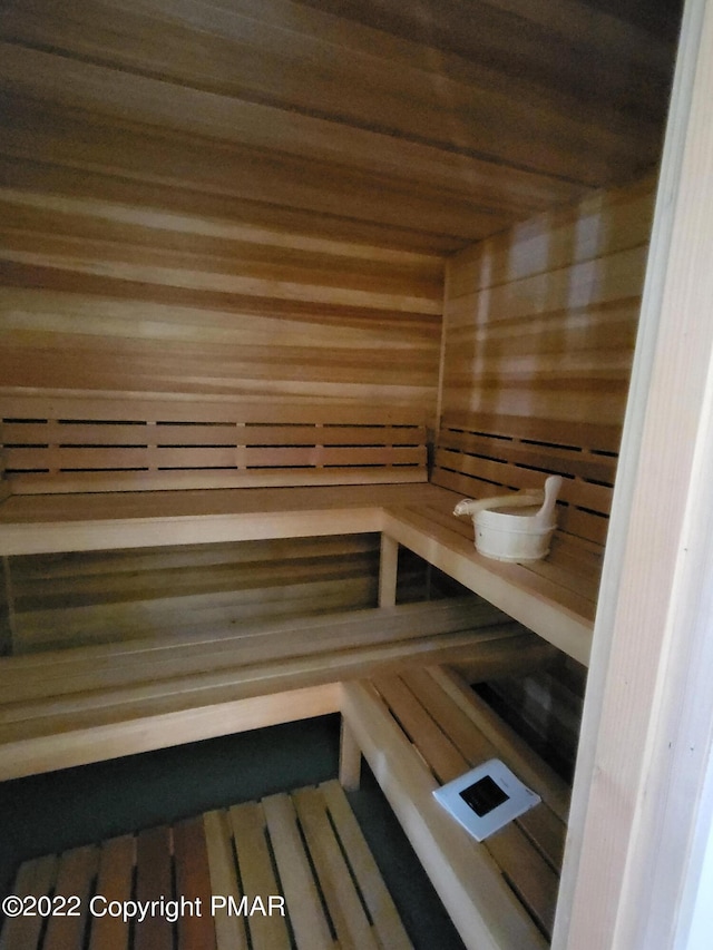 view of sauna