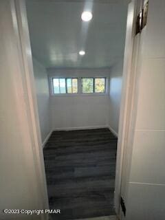 unfurnished room with recessed lighting and wood finished floors