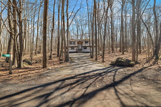 view of front of house featuring aphalt driveway