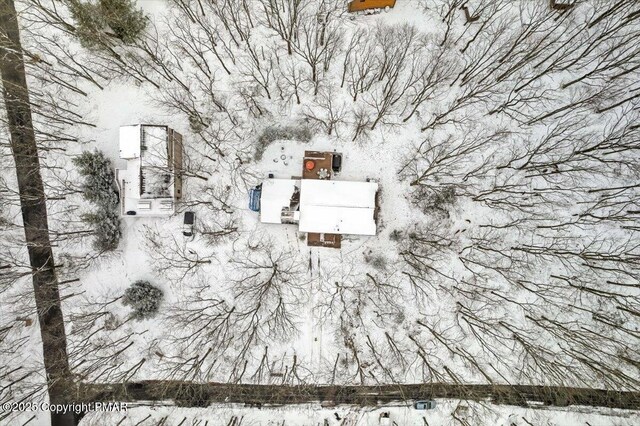 view of snowy aerial view