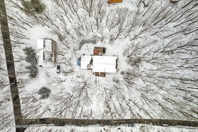 view of snowy aerial view