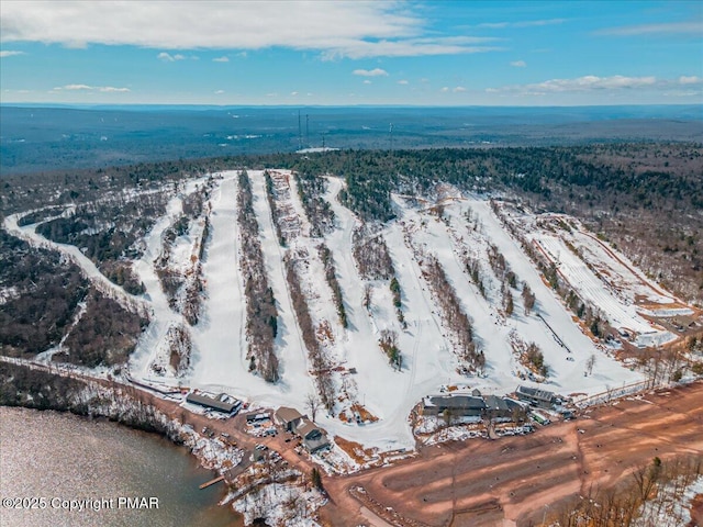 view of snowy aerial view