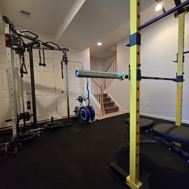 2545 S Albert St, Allentown, PA 18103 - workout room with recessed lighting and baseboards