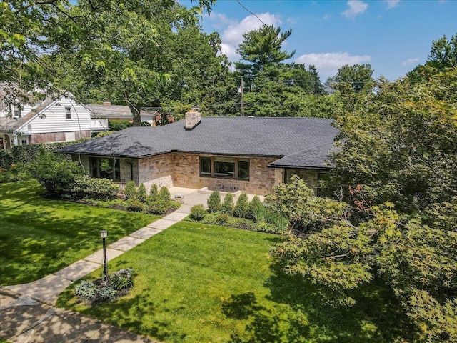 2705 W Gordon St, Allentown, PA 18104 - view of front of property featuring a front yard, a chimney, and roof with shingles