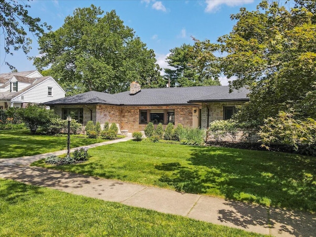 2705 W Gordon St, Allentown, PA 18104 - view of front of property featuring a front lawn, stone siding, and a chimney