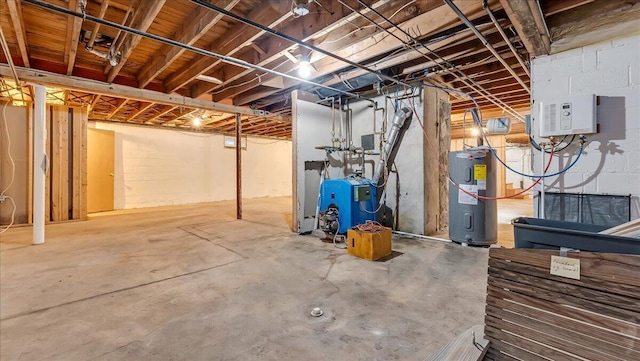 2705 W Gordon St, Allentown, PA 18104 - unfinished below grade area featuring water heater and a heating unit