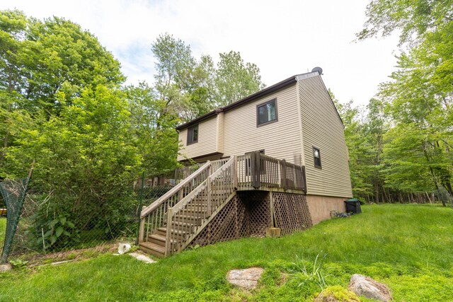 88 Wild Turkey Cir, Lake Ariel, PA 18436 - rear view of property featuring stairway and a deck