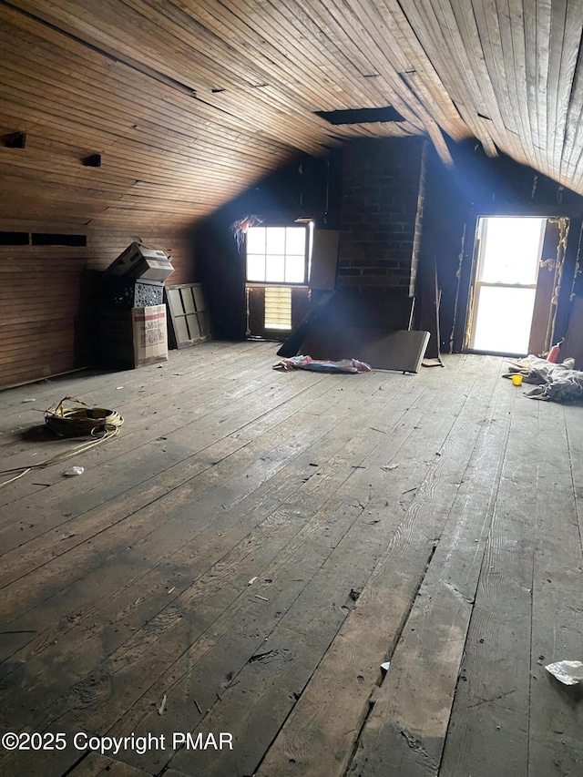 view of unfinished attic