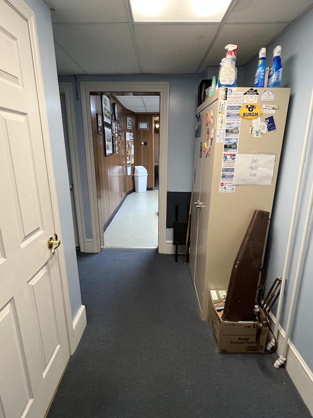 233 W Broad St, Tamaqua, PA 18252 - hall with a paneled ceiling and carpet