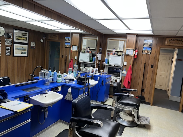 233 W Broad St, Tamaqua, PA 18252 - office space featuring wood walls and a drop ceiling