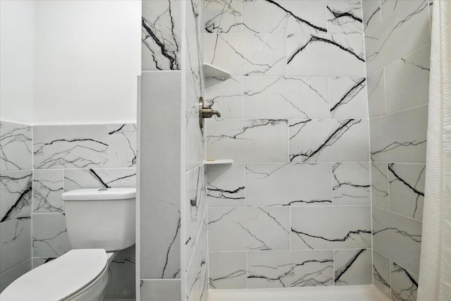 52 Bull Pine Rd, East Stroudsburg, PA 18301 - bathroom with a stall shower and tile walls