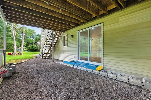 52 Bull Pine Rd, East Stroudsburg, PA 18301 - view of patio featuring stairway