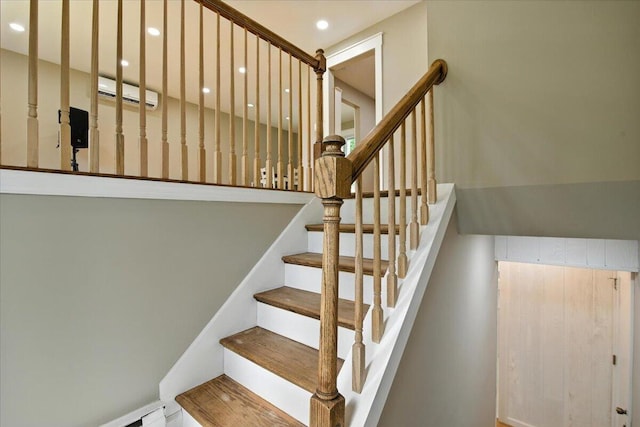 52 Bull Pine Rd, East Stroudsburg, PA 18301 - stairway with a wall unit AC and recessed lighting