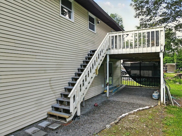 52 Bull Pine Rd, East Stroudsburg, PA 18301 - view of side of property with a deck and stairs