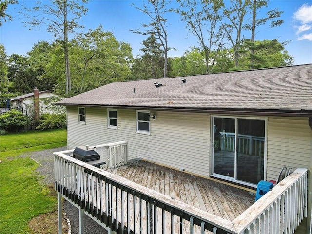 52 Bull Pine Rd, East Stroudsburg, PA 18301 - deck with a grill and a lawn