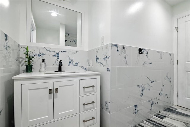 52 Bull Pine Rd, East Stroudsburg, PA 18301 - bathroom with vanity and tile walls