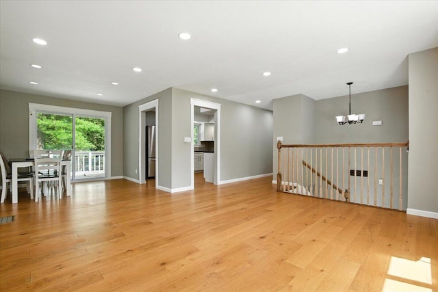 52 Bull Pine Rd, East Stroudsburg, PA 18301 - unfurnished room featuring a chandelier, light wood finished floors, and recessed lighting