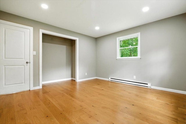 52 Bull Pine Rd, East Stroudsburg, PA 18301 - unfurnished room featuring baseboard heating, light wood-style flooring, and recessed lighting