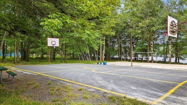 view of basketball court featuring volleyball court and community basketball court