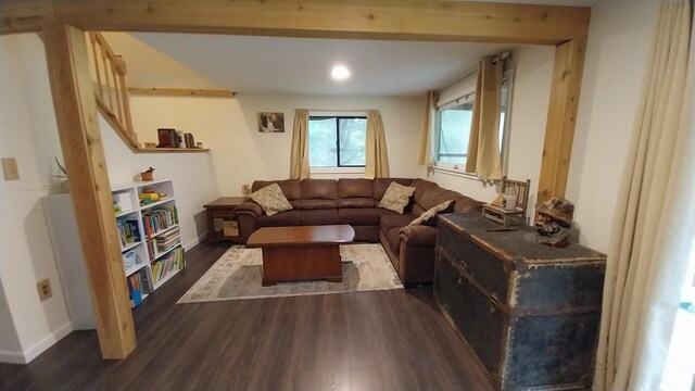 2314 Long Pond Rd, Long Pond, PA 18334 - living room with dark wood-type flooring and baseboards