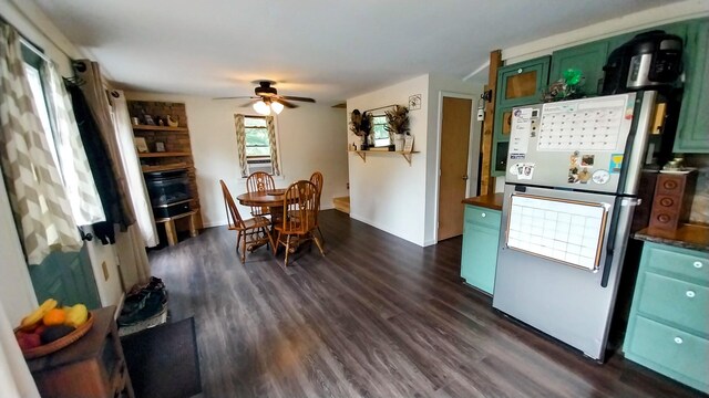 2314 Long Pond Rd, Long Pond, PA 18334 - dining area featuring a ceiling fan and dark wood-style floors