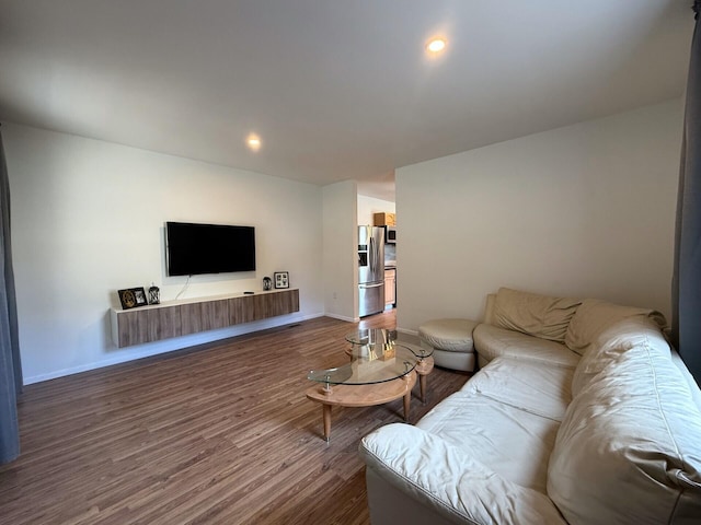 90 Packerton Dam Dr, Lehighton, PA 18235 - living area with recessed lighting, dark wood-style floors, and baseboards