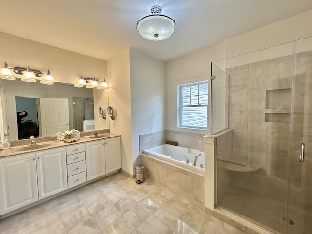 565 Ridge Rd, Bangor, PA 18013 - ensuite bathroom with a shower stall, a bath, double vanity, and a sink