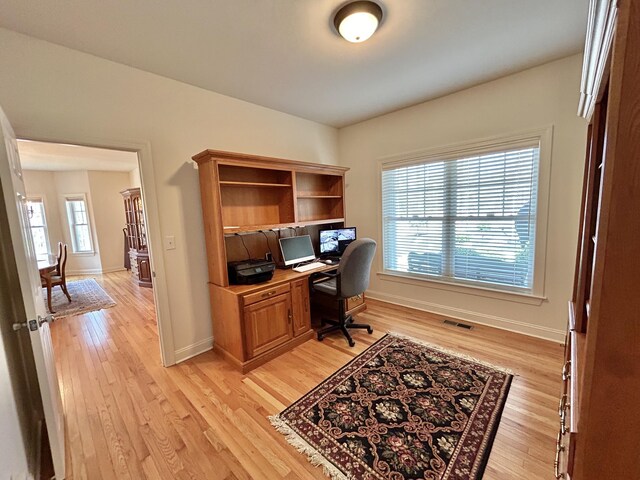565 Ridge Rd, Bangor, PA 18013 - office with light wood-type flooring, baseboards, and visible vents